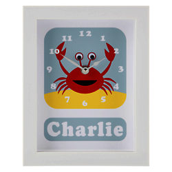 Stripey Cats Personalised Cresta Crab Framed Clock, 23 x 18cm